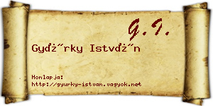 Gyürky István névjegykártya